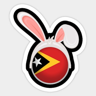 happy easter Timor Leste bunny ears flag cute designs Sticker